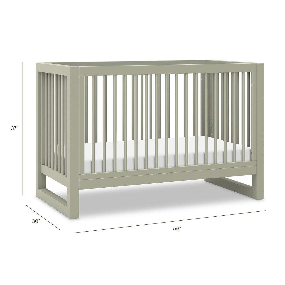 Nantucket 3-in-1 Convertible Crib with Toddler Bed Conversion Kit - dimensions