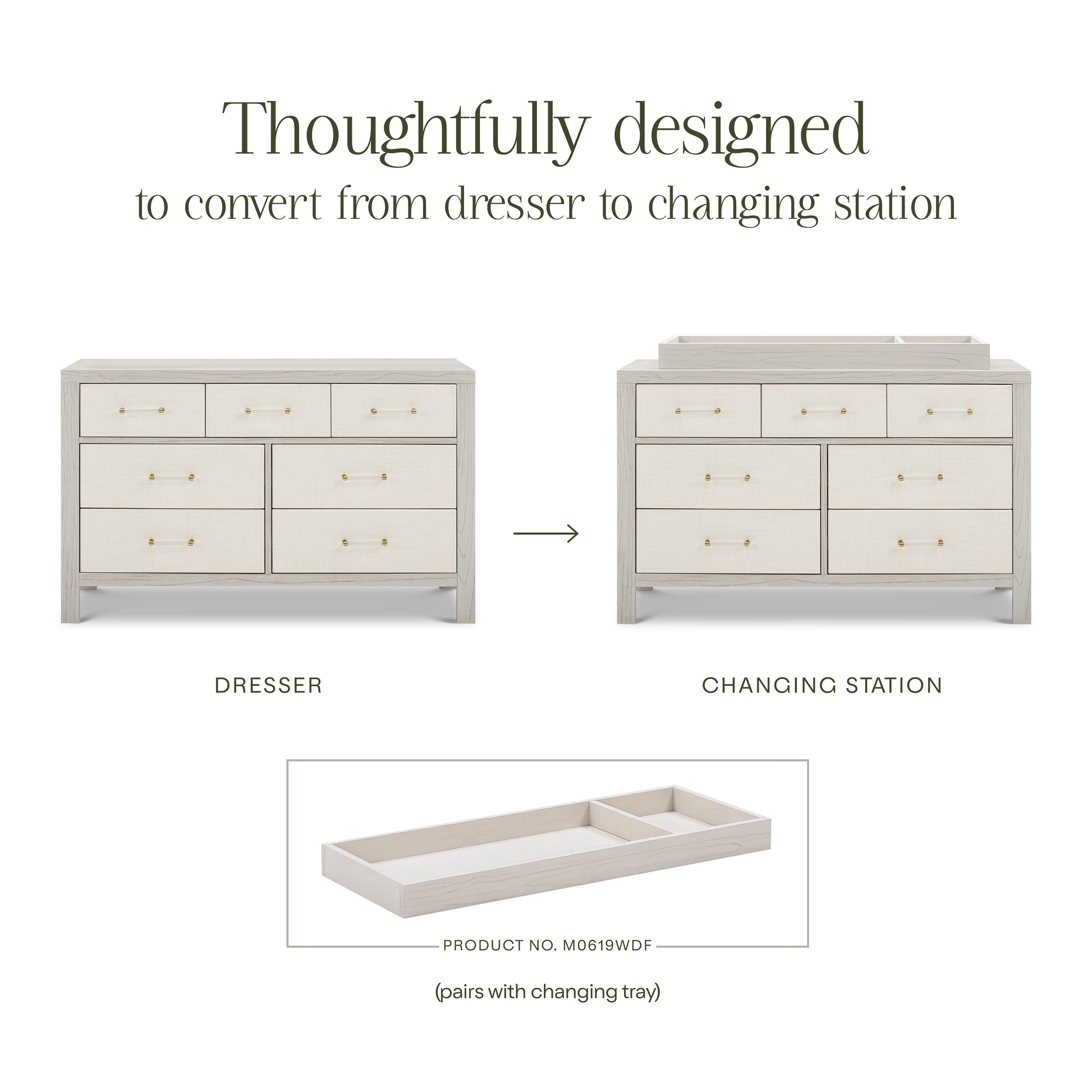 M24816WDFPEW,Namesake,Eloise 7-Drawer Assembled Dresser in White Driftwood and Performance Pearl Eco-Weave