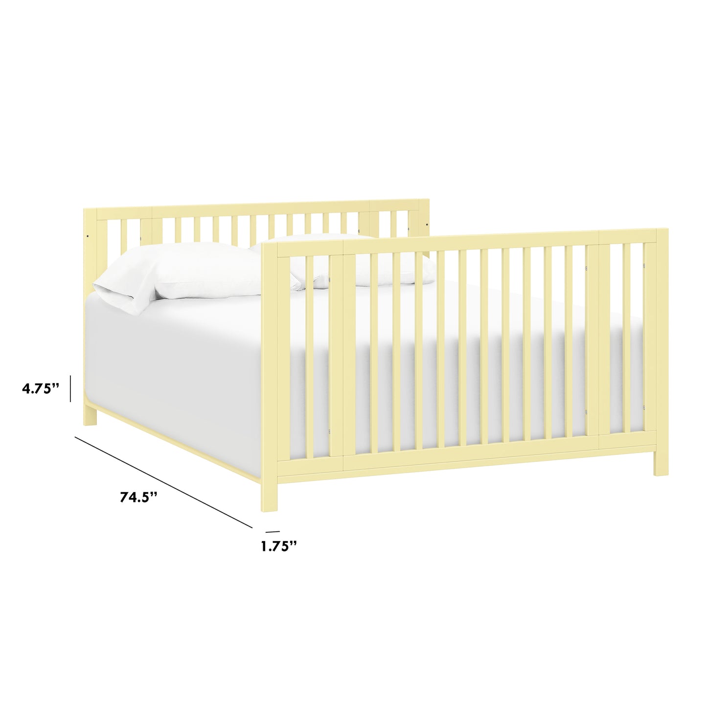 M5789PY,The MDB Family,Hidden Hardware Twin/Full Size Bed Conversion Kit in Pale Yellow