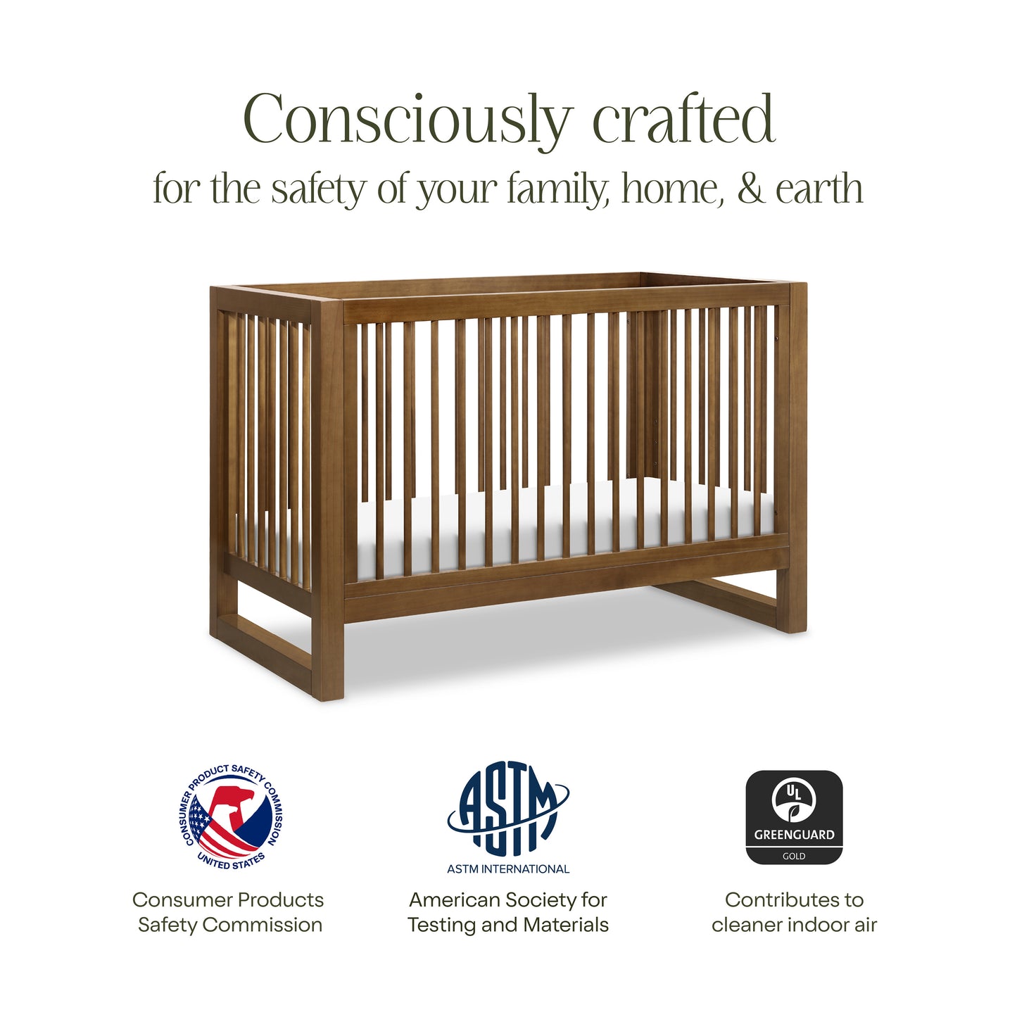 M23301NL,Namesake,Nantucket 3-in-1 Convertible Crib w/Toddler Bed Conversion Kit in Natural Walnut