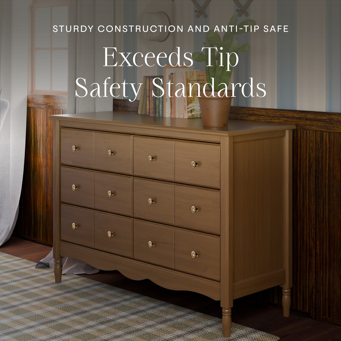 M7116NL,Namesake,Liberty 6-Drawer Assembled Dresser in Natural Walnut