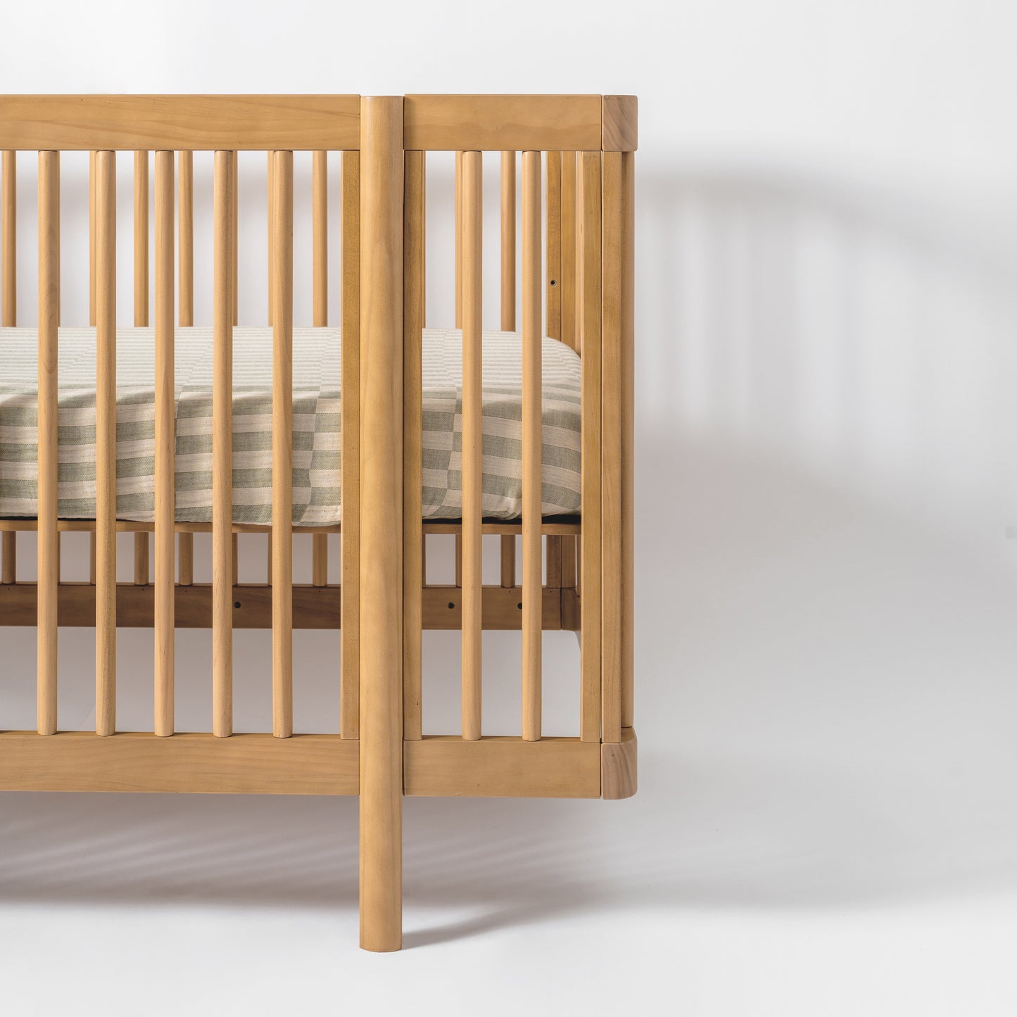 T30535,Babyletto,Moss Stripe Muslin Crib Sheet in GOTS Certified Organic Cotton