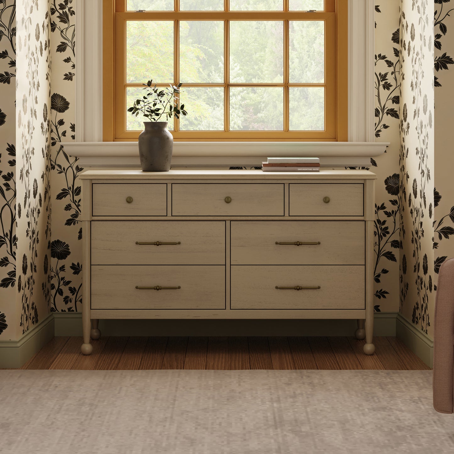 M31416WP,Namesake,Alouette 7-Drawer Assembled Dresser in Washed Pine