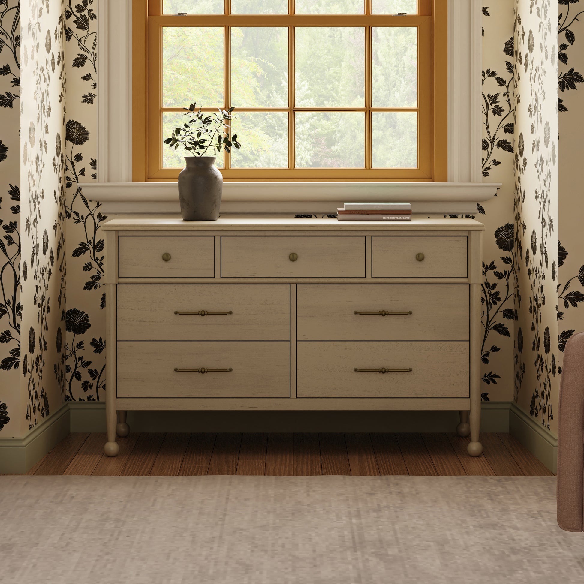 M31416WP,Namesake,Alouette 7-Drawer Assembled Dresser in Washed Pine