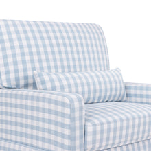 M21797BGH,Crawford Chair and a Half Pillowback Swivel Glider in Blue Gingham