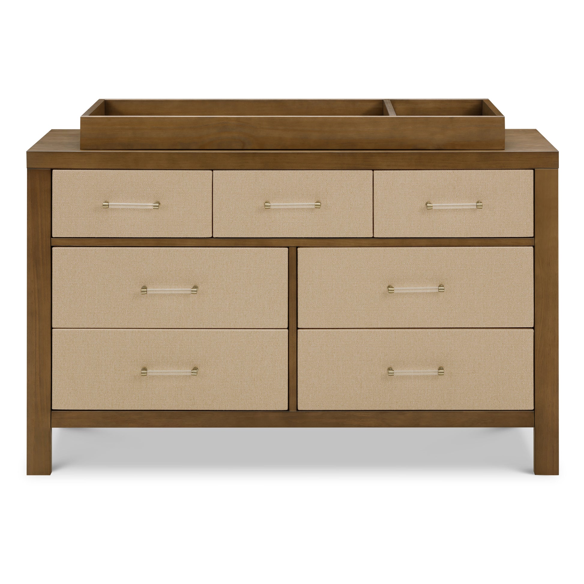 M24816NLPSEW,Namesake,Eloise 7-Drawer Assembled Dresser in Natural Walnut & Performance Sand Eco-Weave