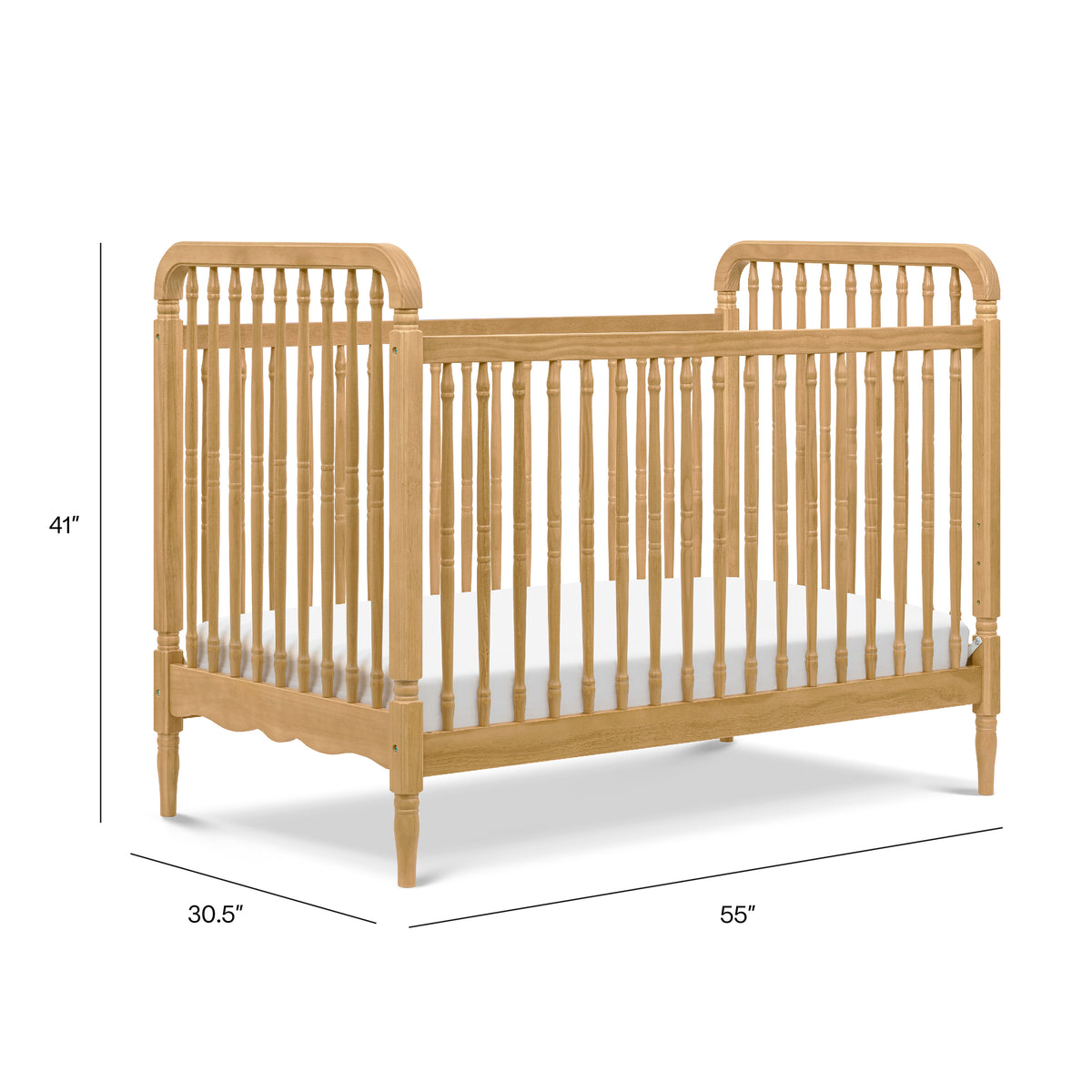 Liberty 3-in-1 Convertible Spindle Crib with Toddler Bed Conversion Kit - dimensions