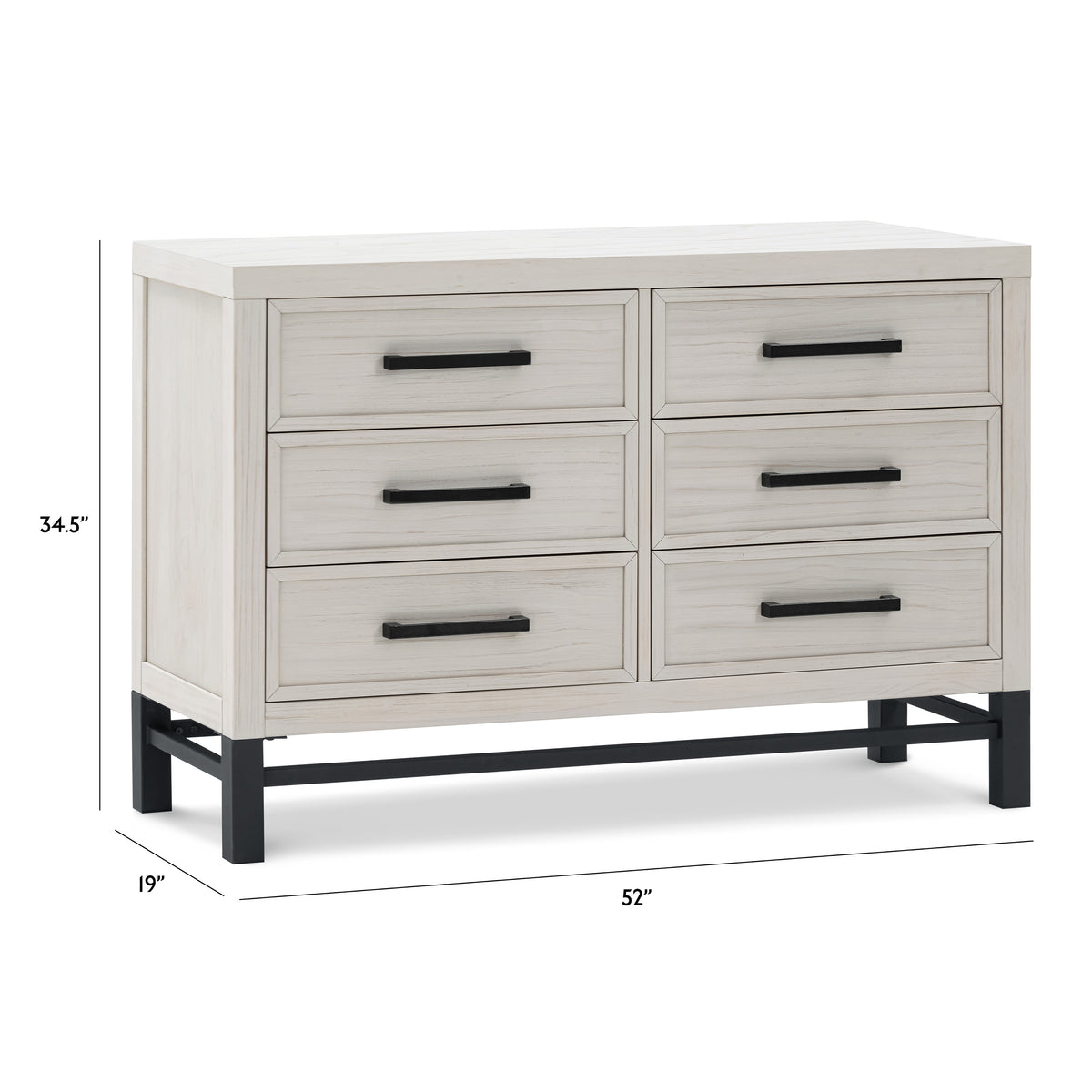 Newbern 6-Drawer Assembled Dresser - dimensions