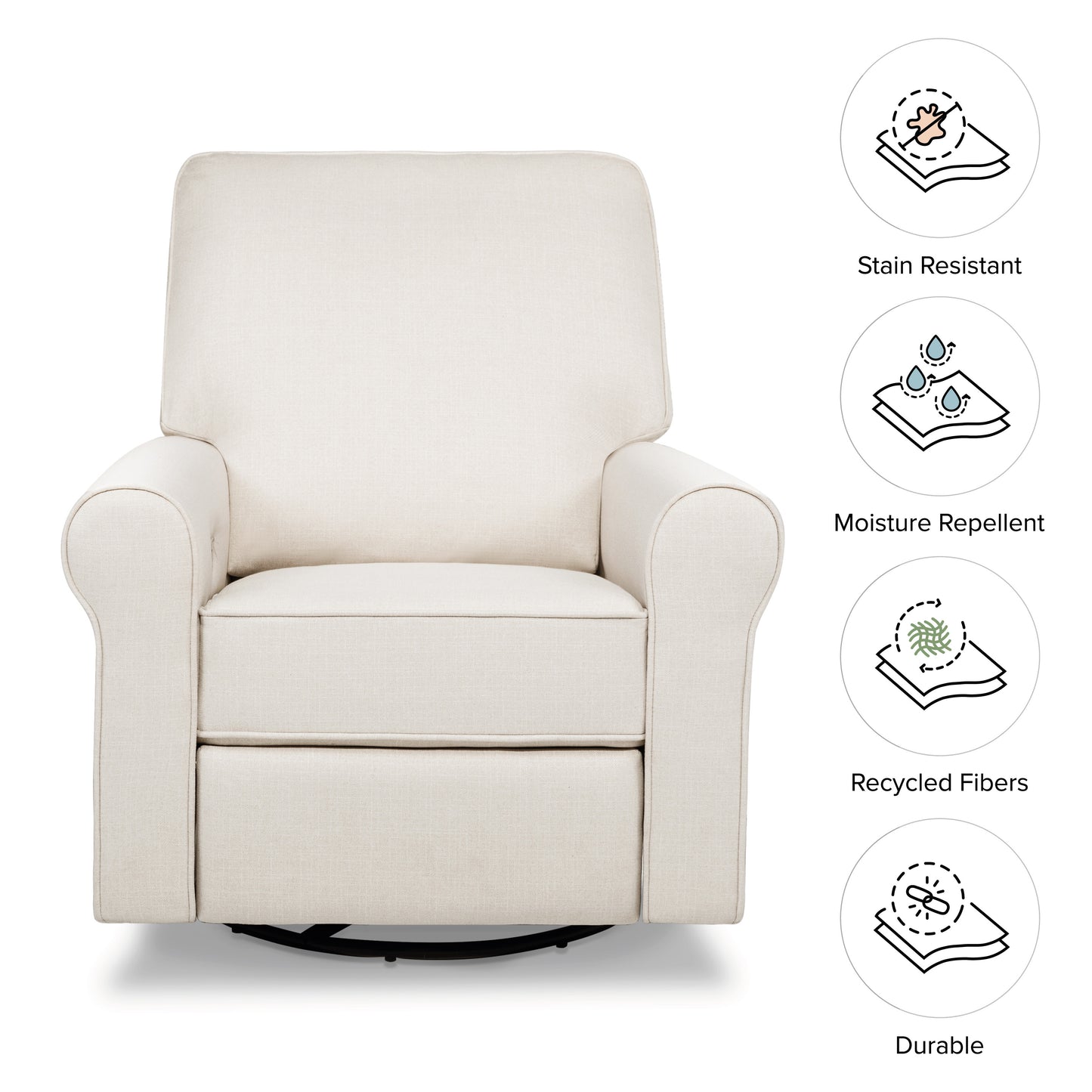 B17787PNET,Monogram by Namesake,Monroe Pillowback Power Recliner in Performance Natural Eco-Twill