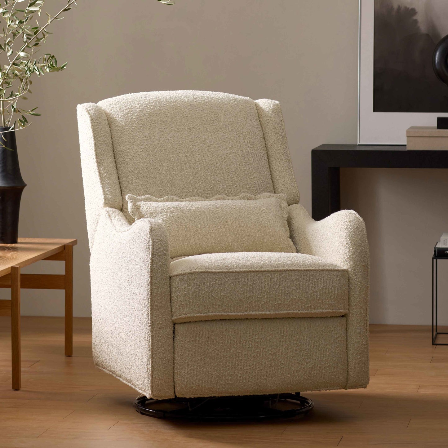 M27787WB,Namesake,Devon Recliner and Swivel Glider in Ivory Boucle