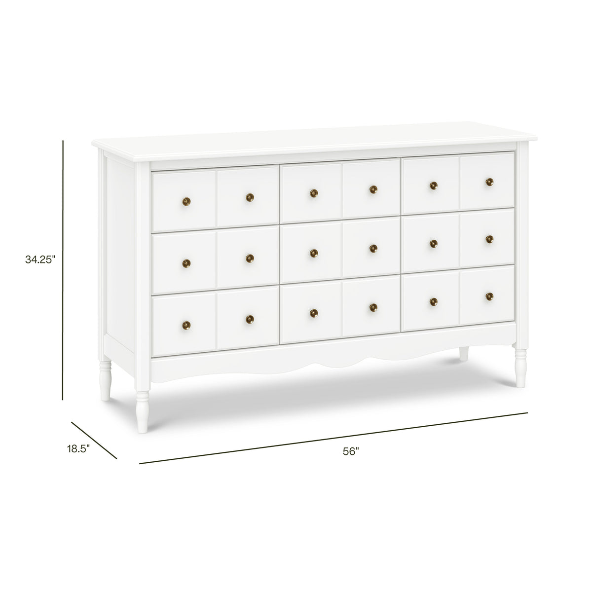 Liberty 9-Drawer Wide Assembled Dresser (56") - dimensions