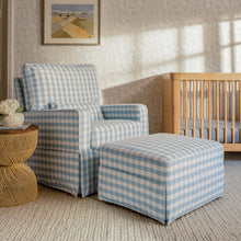 M21785BGH,Crawford Gliding Ottoman in Blue Gingham