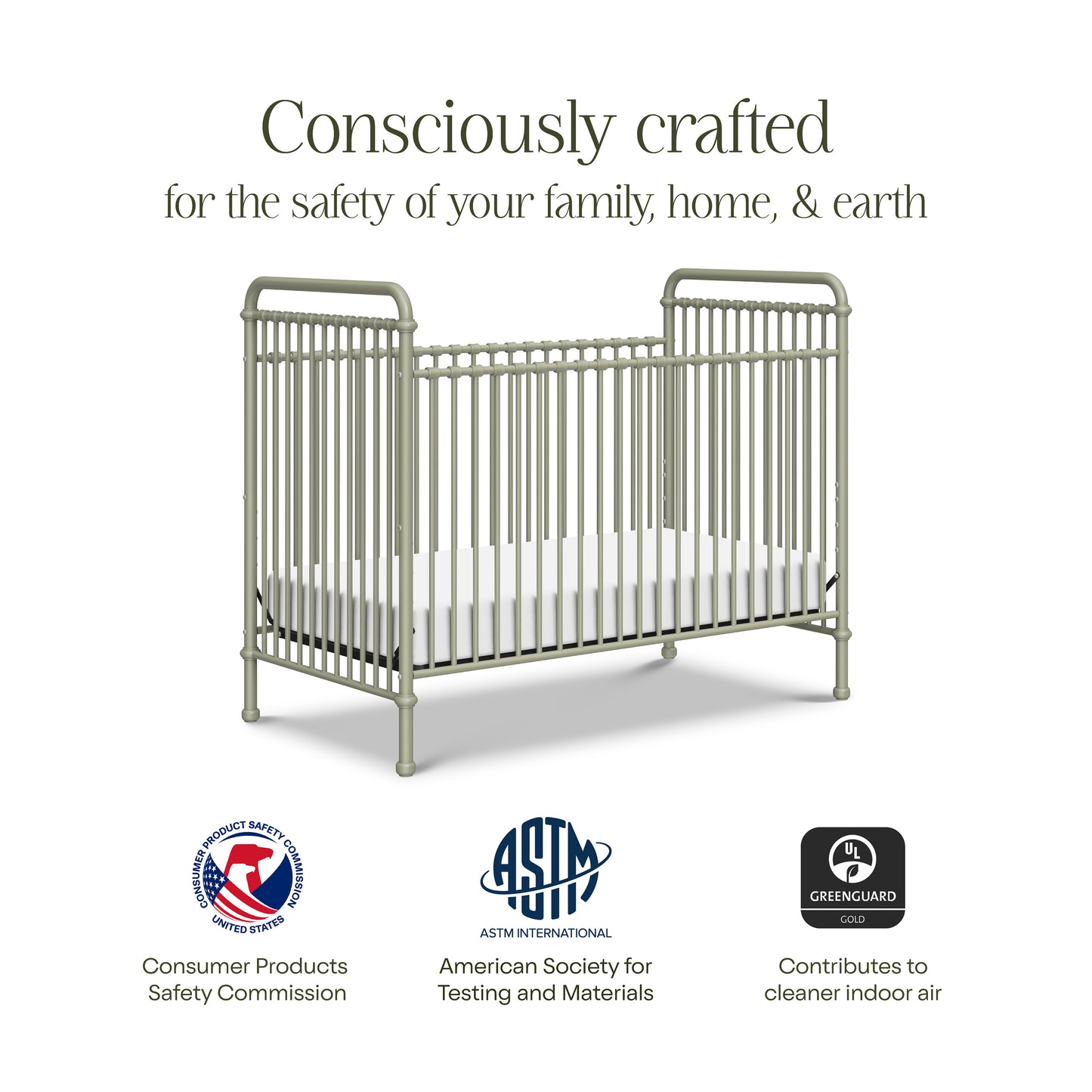 M15501HS,Namesake,Abigail 3-in-1 Convertible Crib in Heirloom Sage