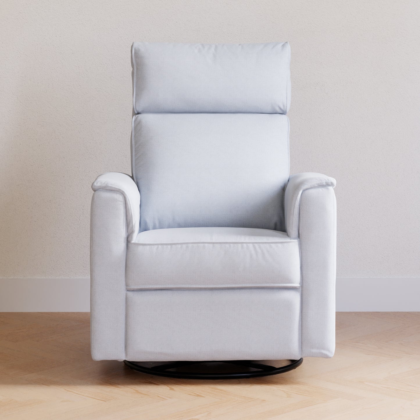 M17186PCET,Namesake,Willa Plus Power Glider Recliner w/ Power Headrest in Performance Blue Chambray Eco-Twill