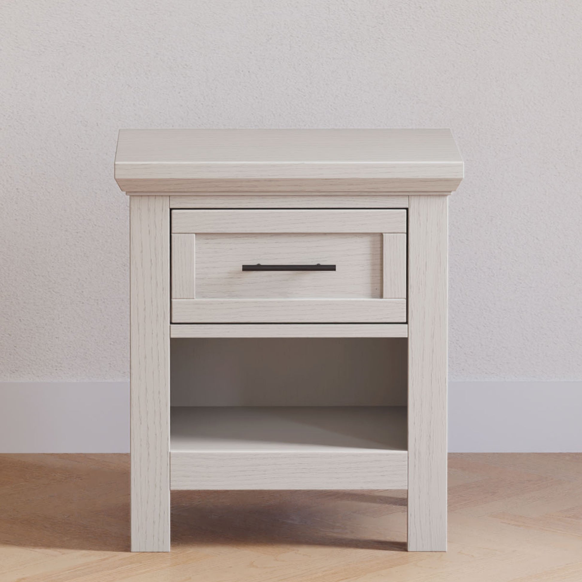 B14560WDF,Monogram by Namesake,Emory Farmhouse Nightstand in White Driftwood