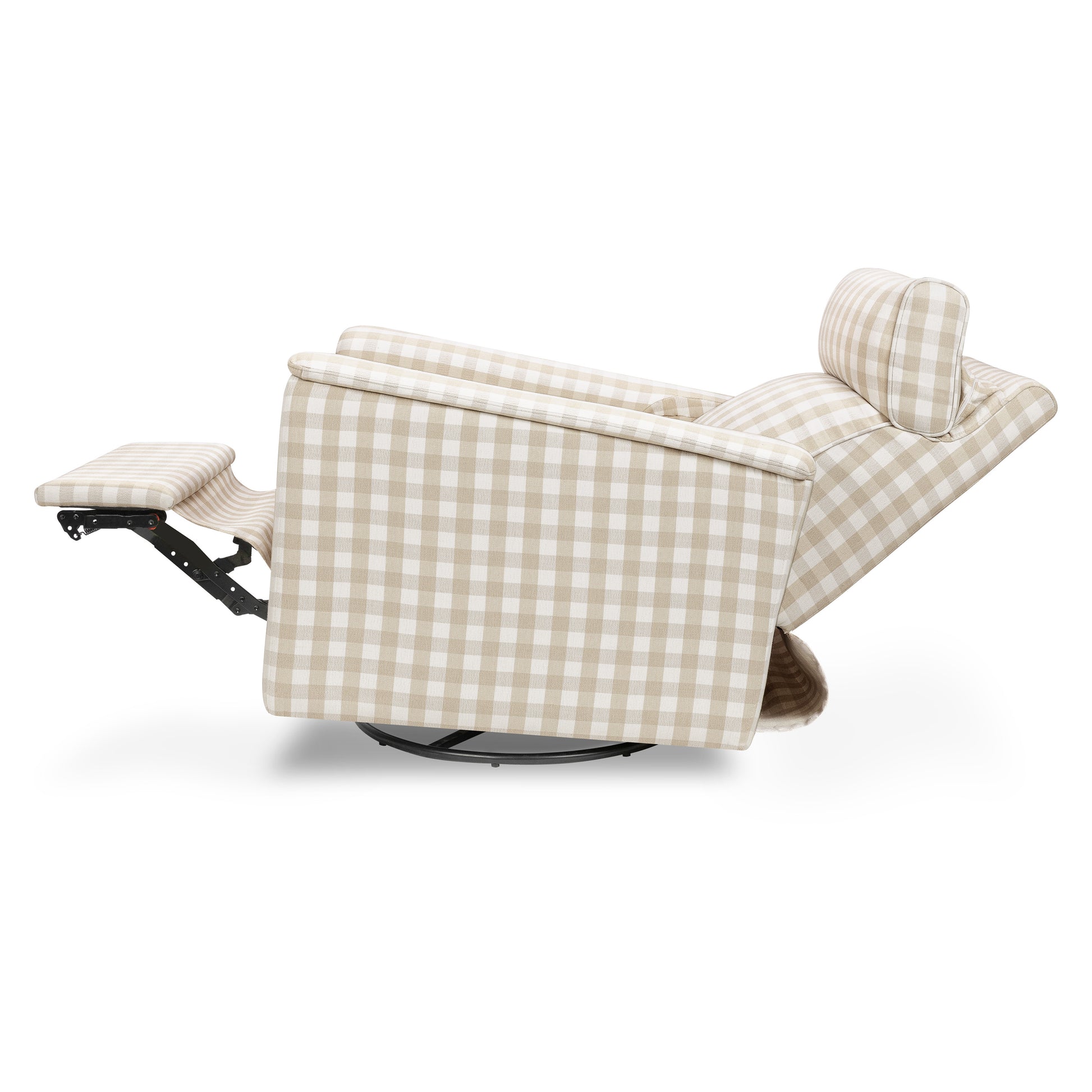 M17182TGH,Namesake,Willa Pro Power Glider Recliner w/ Power Lumbar in Tan Gingham