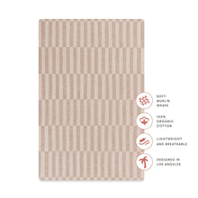 T30636,Babyletto,Cocoa Stripe Muslin Mini Crib Sheet in GOTS Certified Organic Cotton