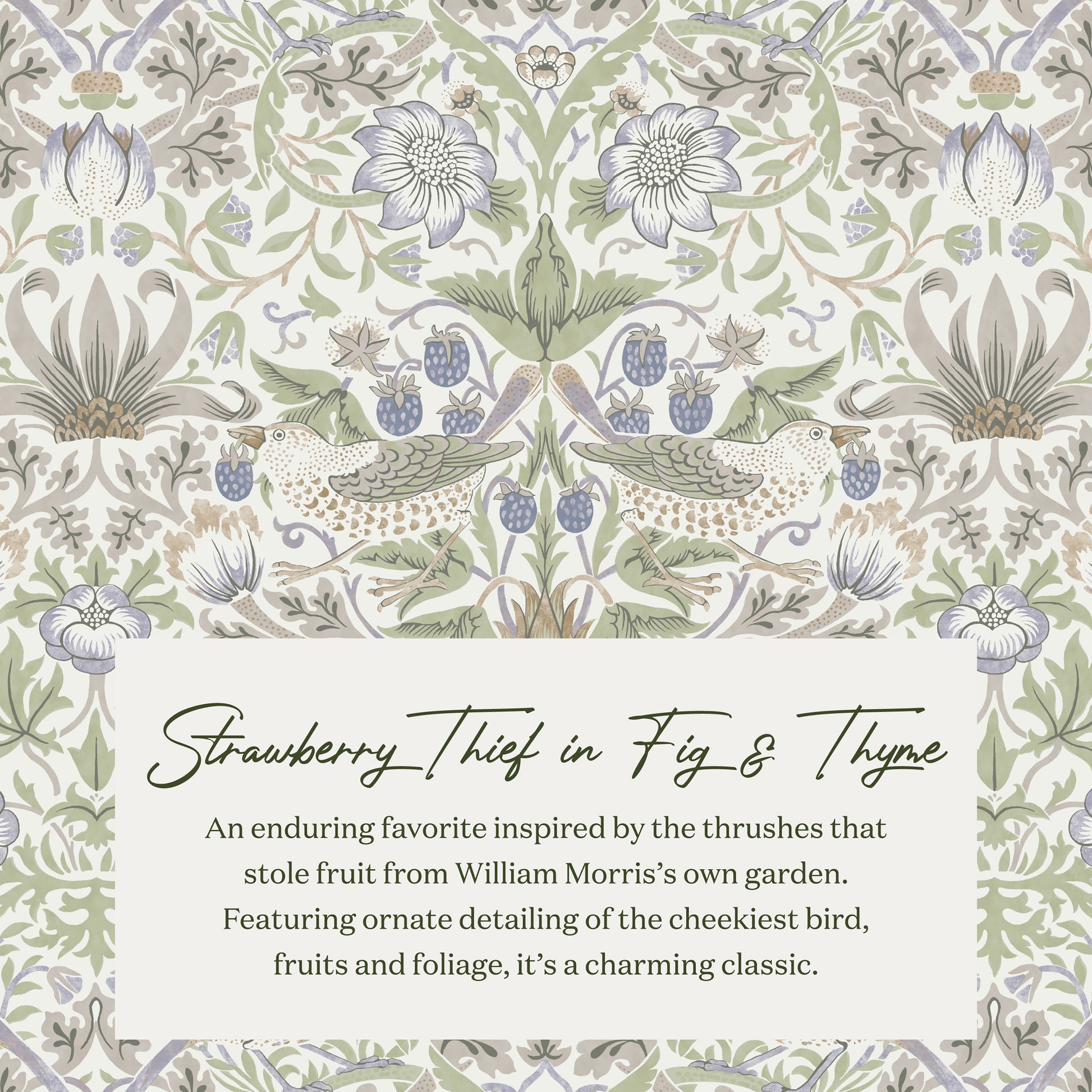 M22287TTFTDB,Namesake,Crewe Recliner and Swivel Glider in Strawberry Thief in Fig &Thyme w/Dark Wood Base