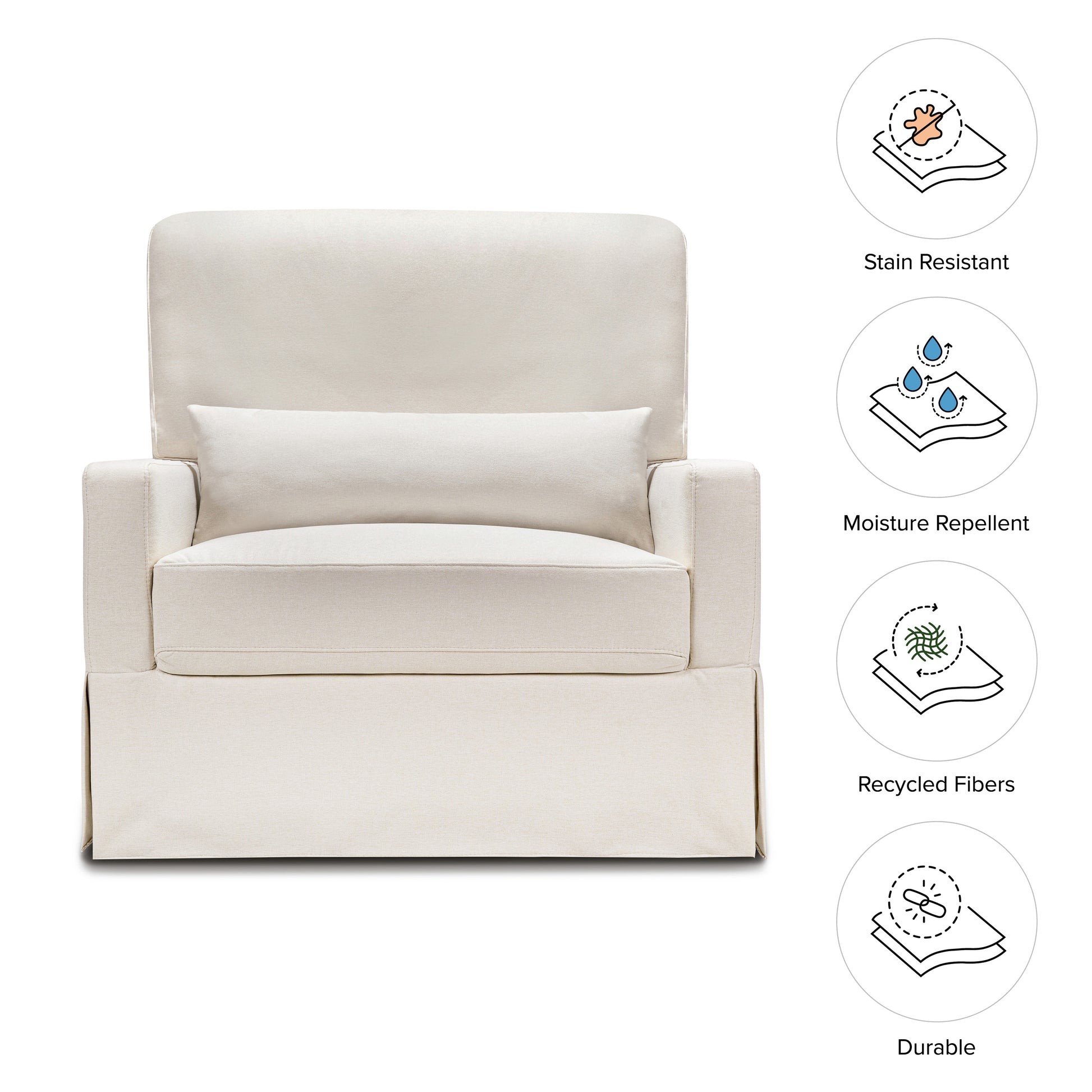 M21797PCMEW,Crawford Chair and a Half Pillowback Swivel Glider in Performance Cream Eco Weave