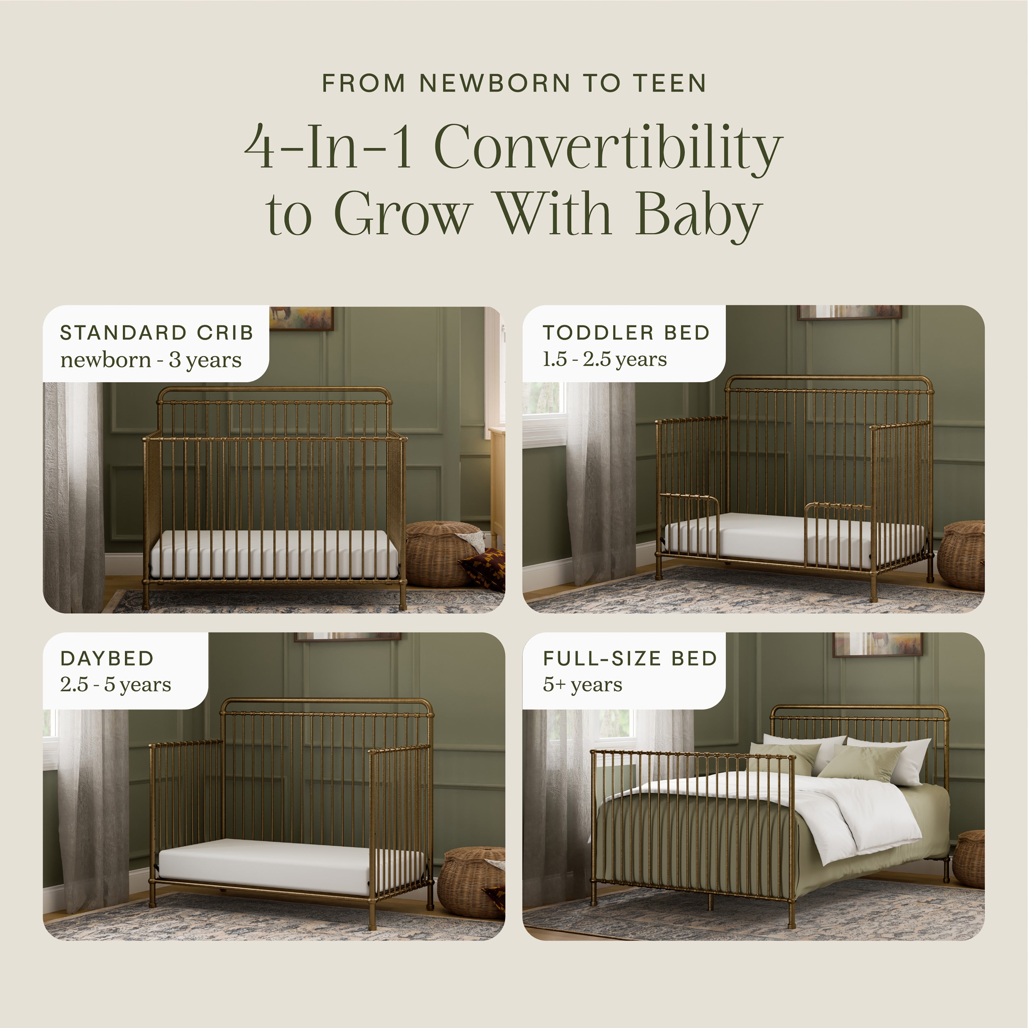 Naptime SOX-WHITE＆MUSTARD＆BLACK Ssize Winston 4-in-1 Convertible Crib – Namesake
