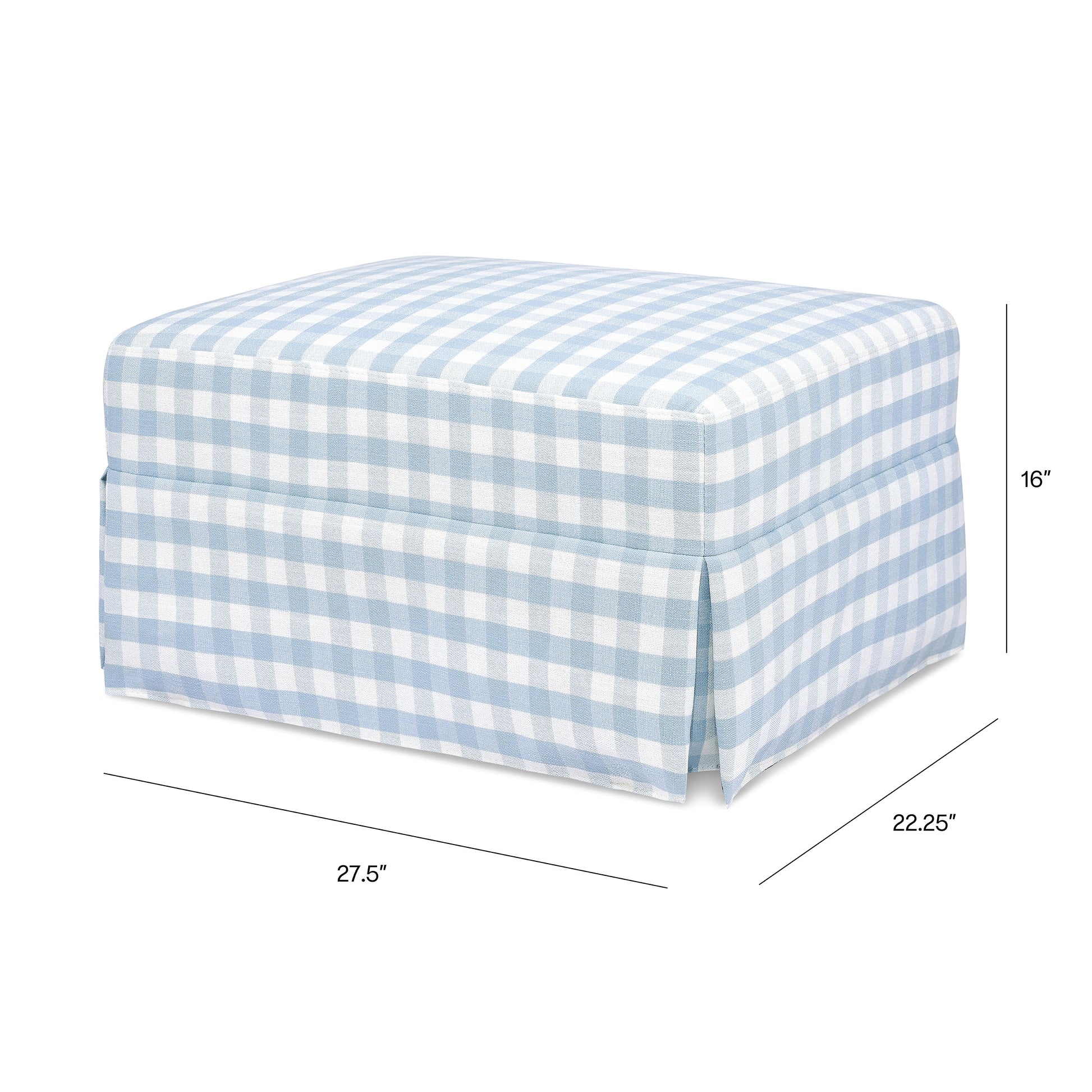 M21785BGH,Namesake,Crawford Gliding Ottoman in Blue Gingham