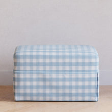 M21785BGH,Namesake,Crawford Gliding Ottoman in Blue Gingham