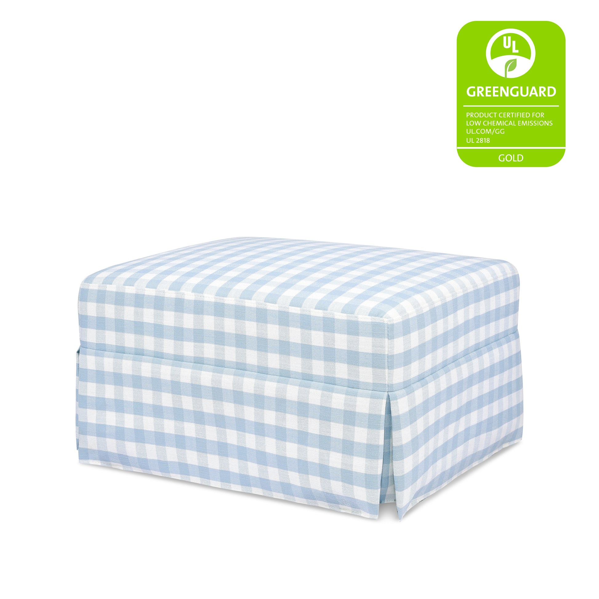 M21785BGH,Namesake,Crawford Gliding Ottoman in Blue Gingham