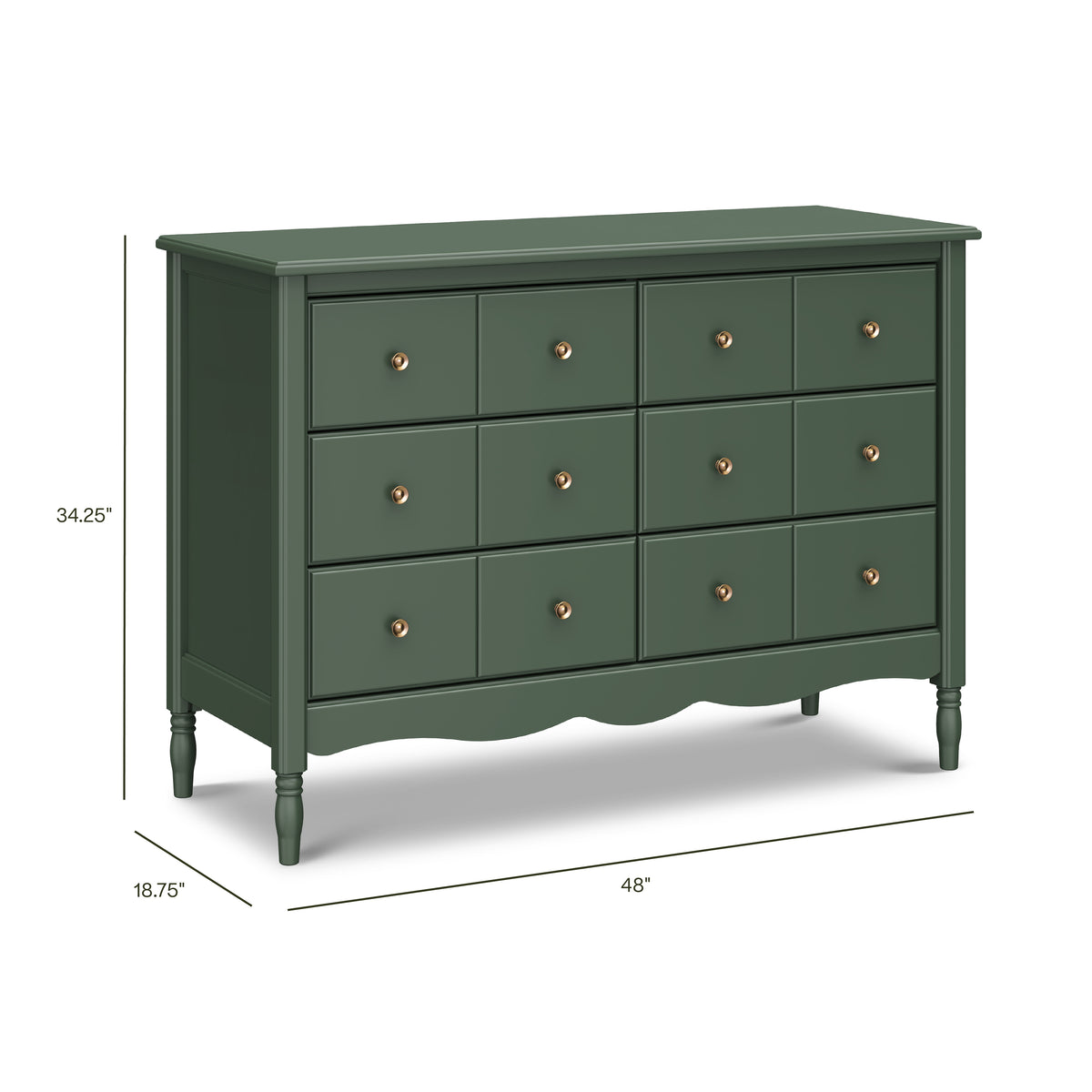 Liberty 6-Drawer Assembled Dresser (48") - dimensions