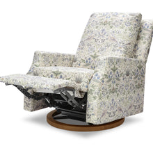 M22287TTFTDB,Namesake,Crewe Recliner and Swivel Glider in Strawberry Thief in Fig &Thyme w/Dark Wood Base
