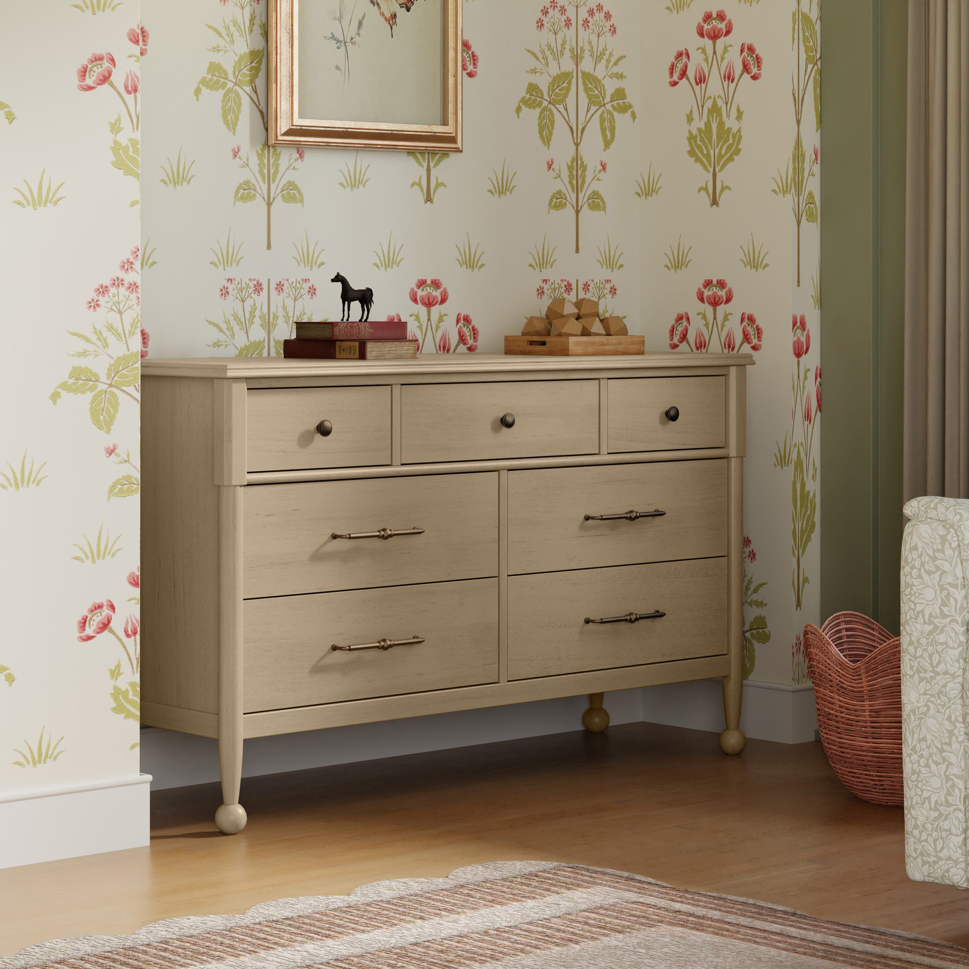 M31416WP,Namesake,Alouette 7-Drawer Assembled Dresser in Washed Pine