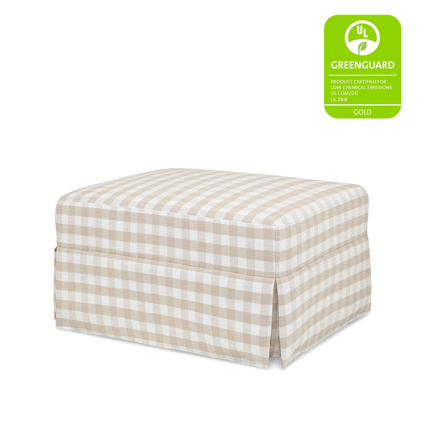 M21785TGH,Crawford Gliding Ottoman in Tan Gingham