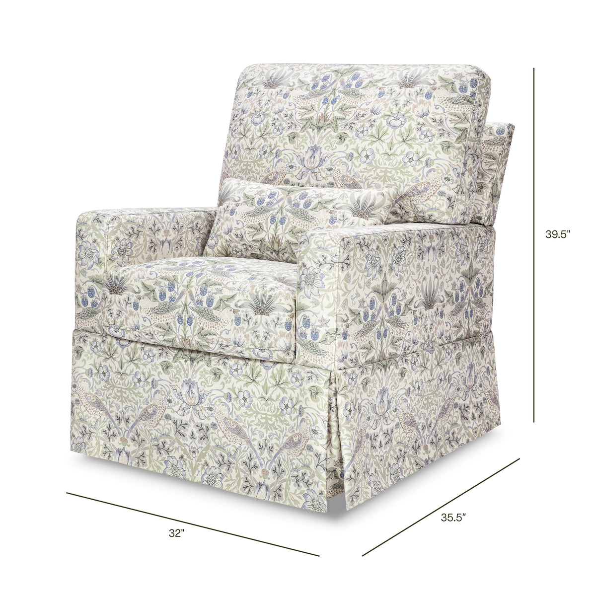 Morris & Co. x Namesake Crawford Pillowback Comfort Swivel Glider - dimensions