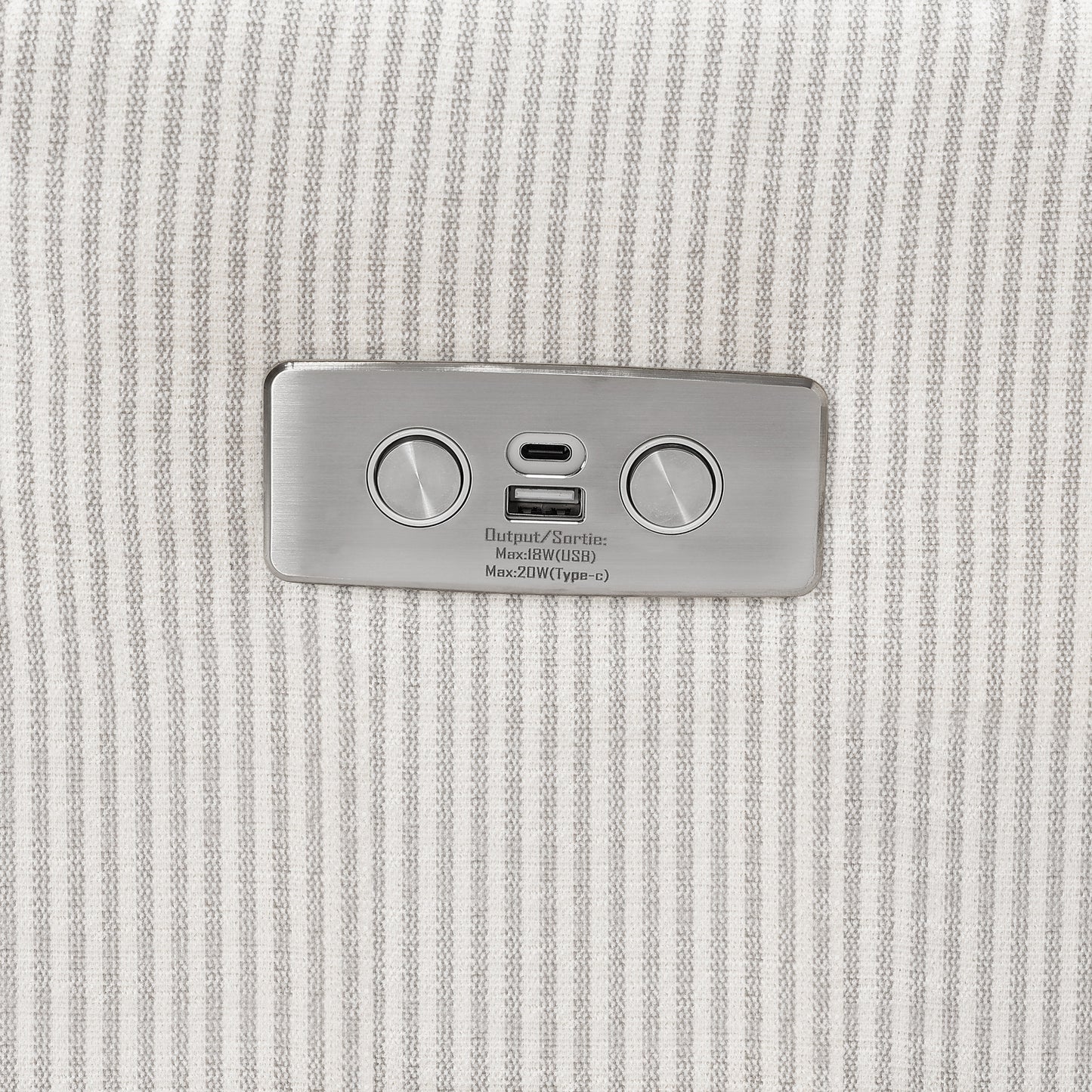 M22286FCSLB,Namesake,Crewe Electronic Swivel Glider Recliner in Fog Chatham Stripe Performance Eco-Weave w/LB