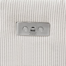 M22286FCSLB,Namesake,Crewe Electronic Swivel Glider Recliner in Fog Chatham Stripe Performance Eco-Weave w/LB