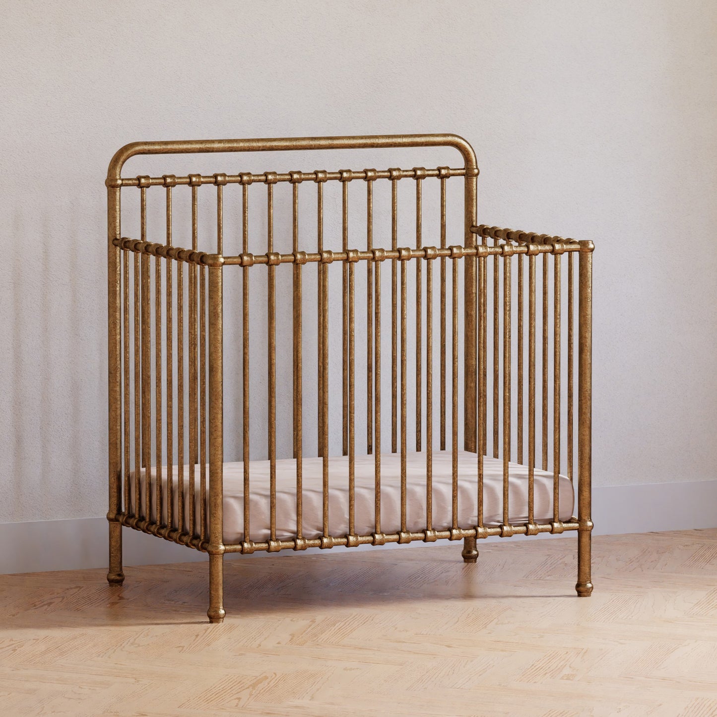 M15398VG,Namesake,Winston 4-in-1 Convertible Mini Crib in Vintage Gold