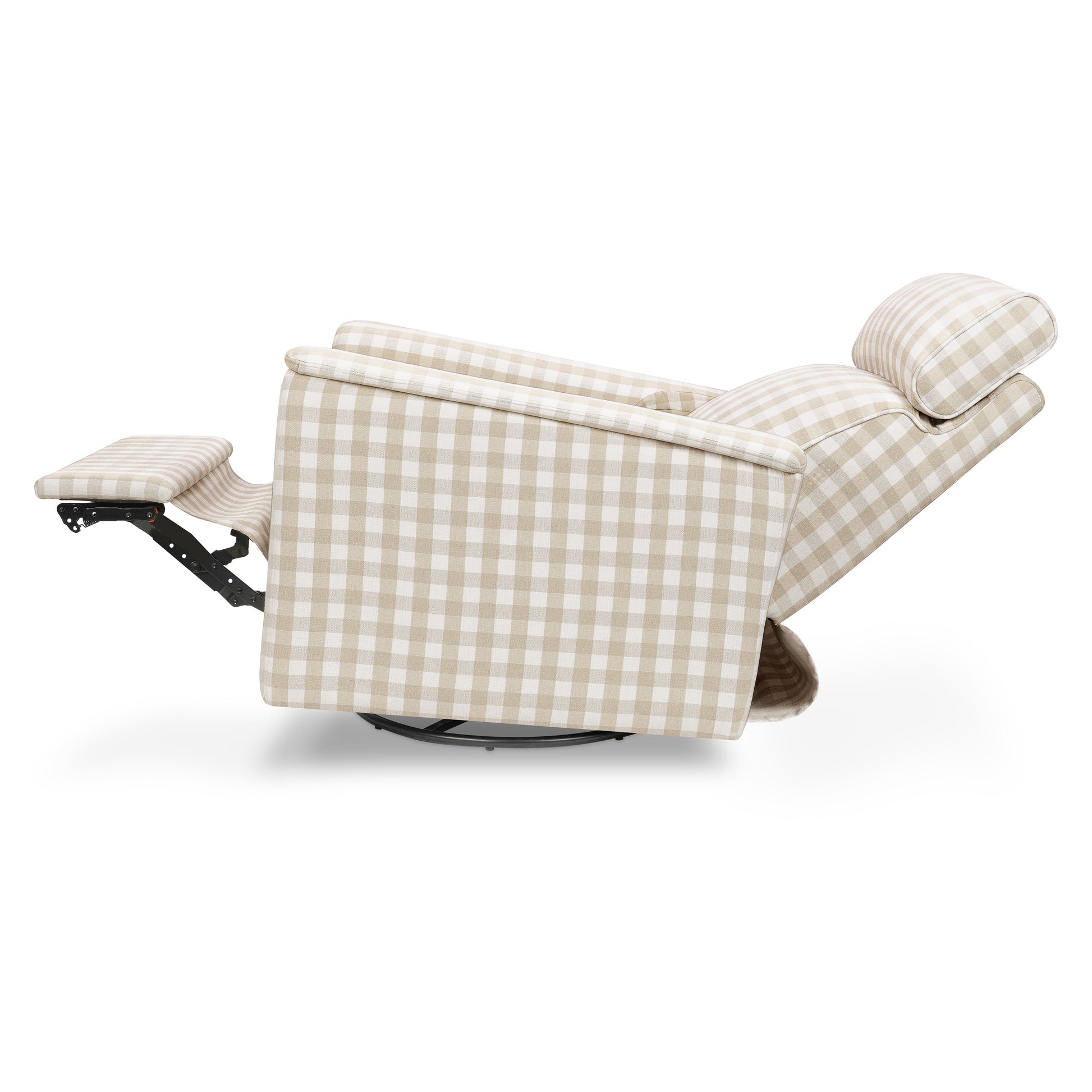 M17182TGH,Namesake,Willa Pro Power Glider Recliner w/ Power Lumbar in Tan Gingham