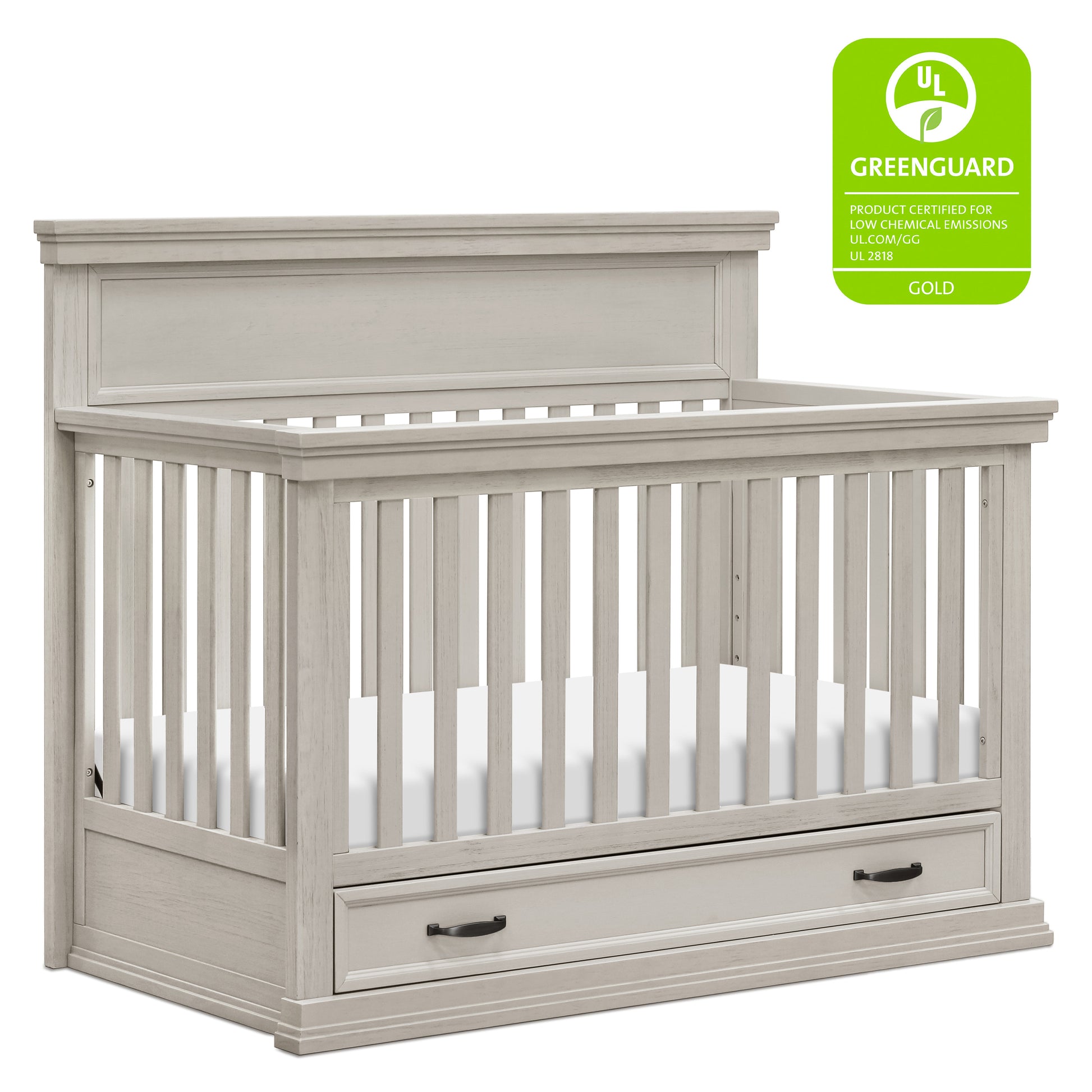 M14101LF,Langford 4-in-1 Convertible Crib in London Fog