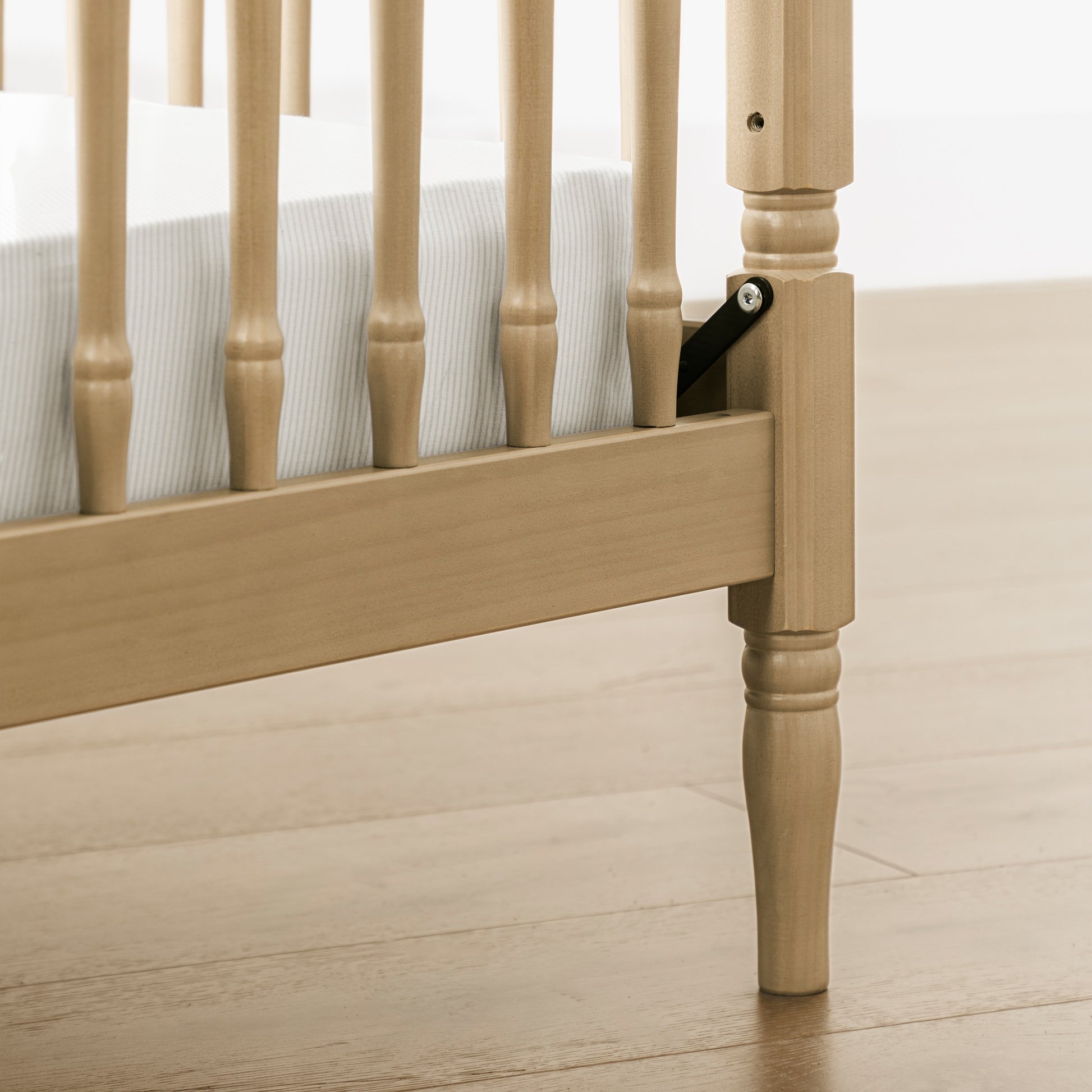 M7101WP,Namesake,Liberty 3-in-1 Convertible Spindle Crib w/Toddler Bed Conversion Kit in Washed Pine