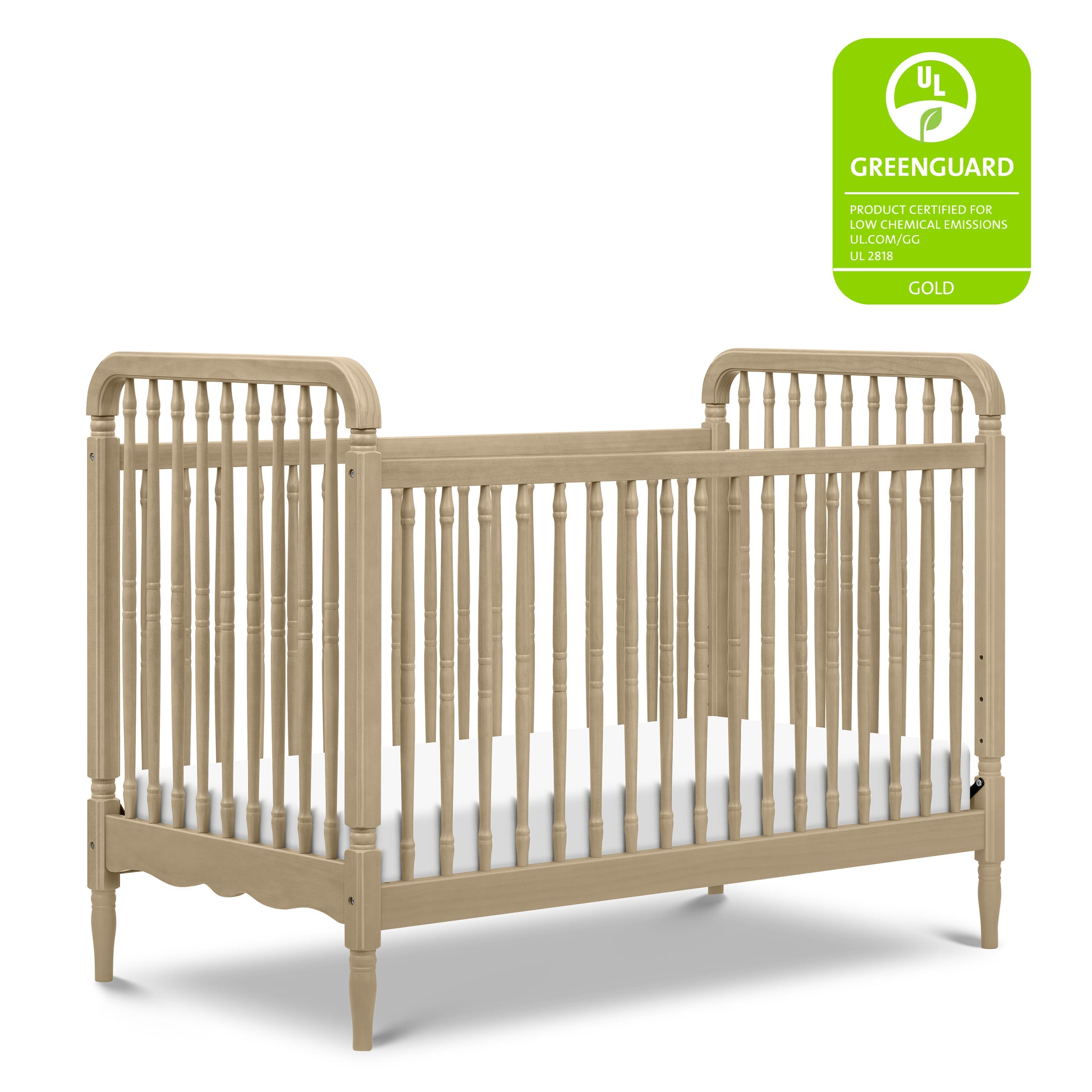M7101WP,Namesake,Liberty 3-in-1 Convertible Spindle Crib w/Toddler Bed Conversion Kit in Washed Pine