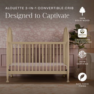 M31401WP,Namesake,Alouette 3-in-1 Convertible Spindle Crib in Washed Pine
