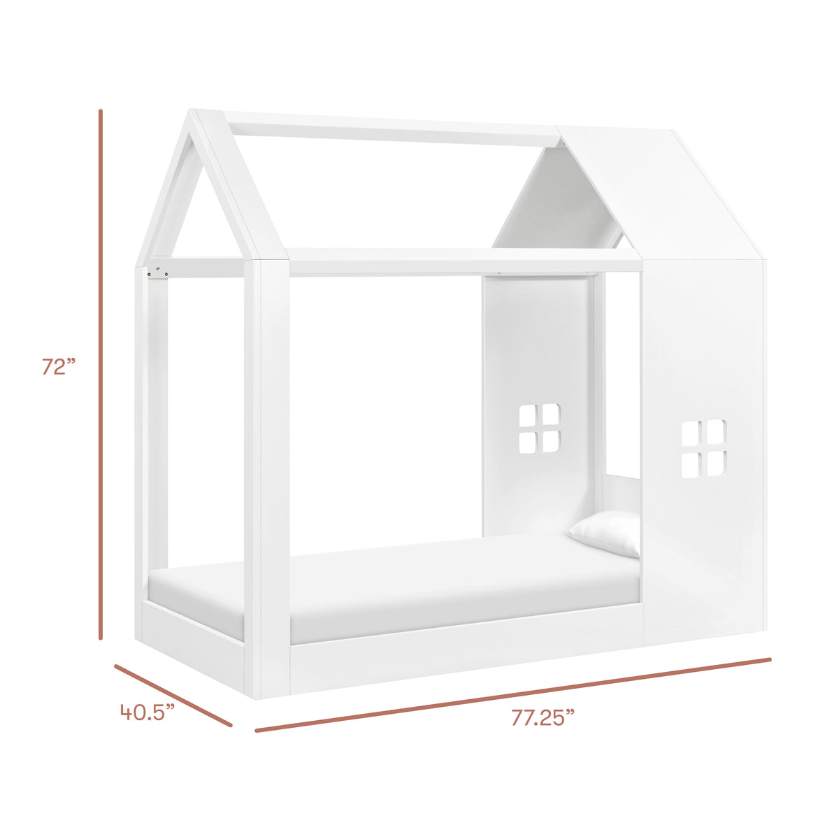 Uchi Montessori-Inspired House Twin Bed - dimensions