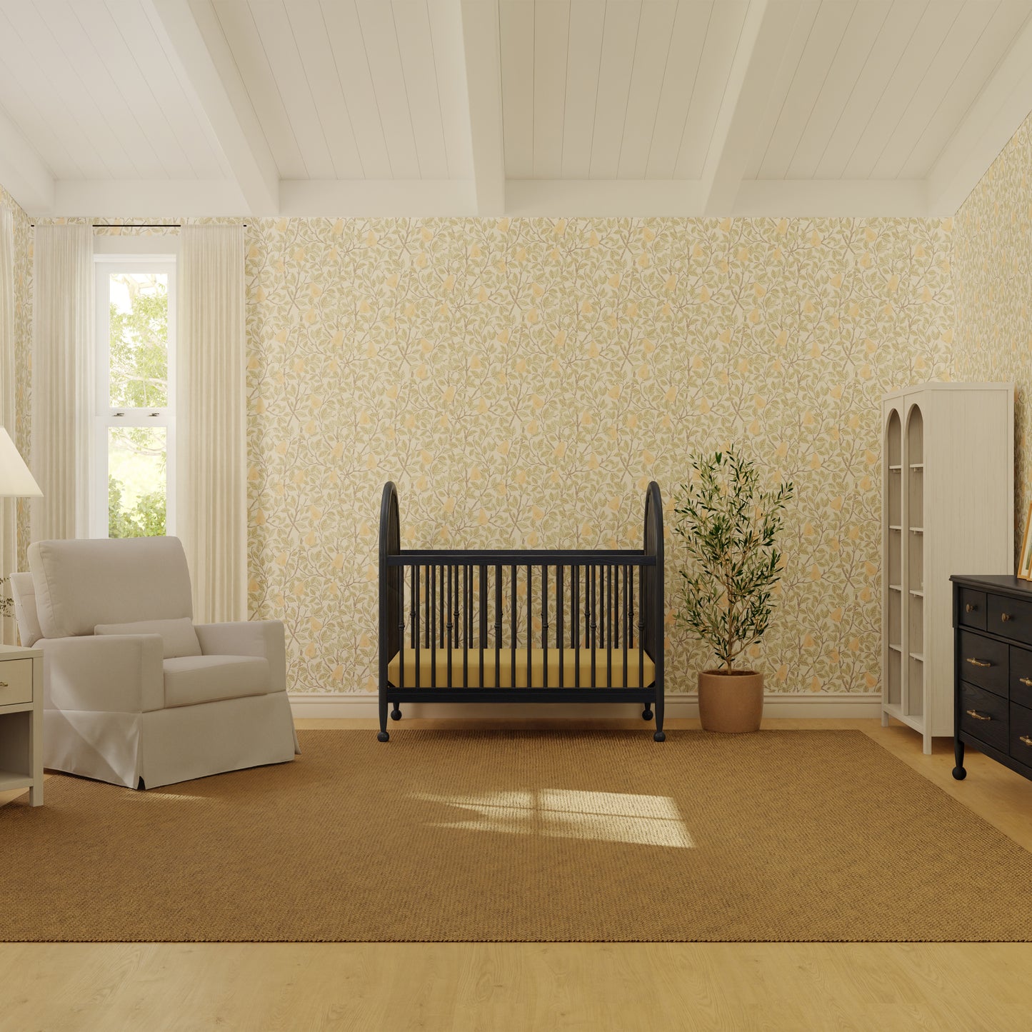 M31401AB,Namesake,Alouette 3-in-1 Convertible Spindle Crib in Archival Black