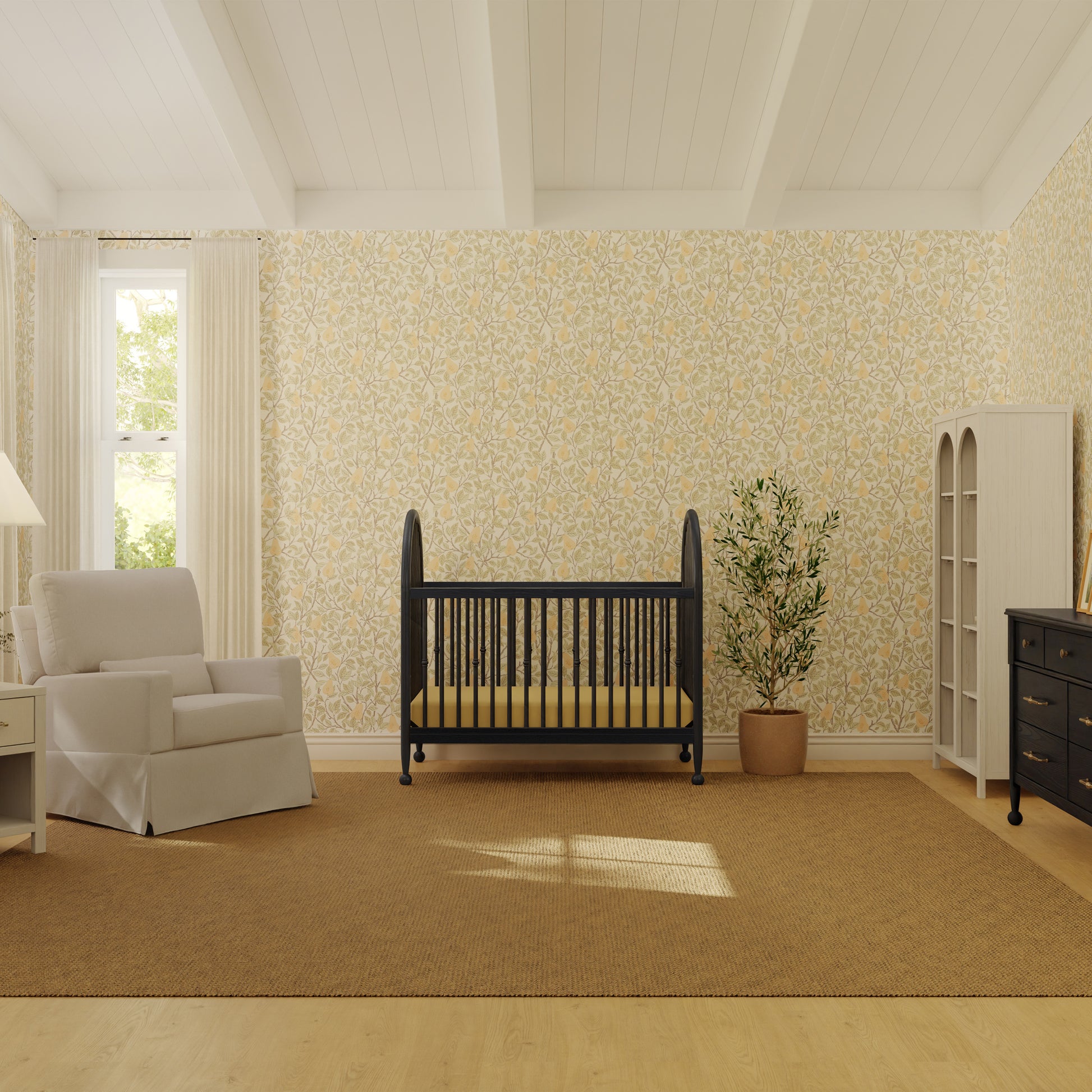 M31401AB,Namesake,Alouette 3-in-1 Convertible Spindle Crib in Archival Black