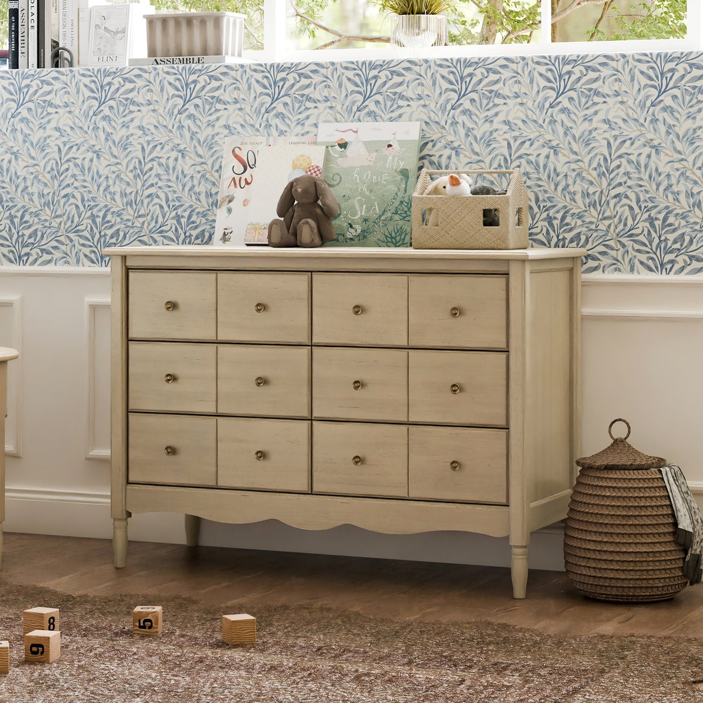 M7116WP,Namesake,Liberty 6-Drawer Assembled Dresser in Washed Pine