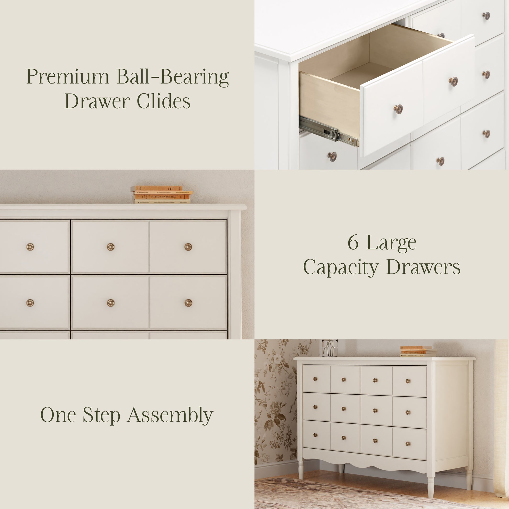M7116RW,Namesake,Liberty 6-Drawer Assembled Dresser in Warm White