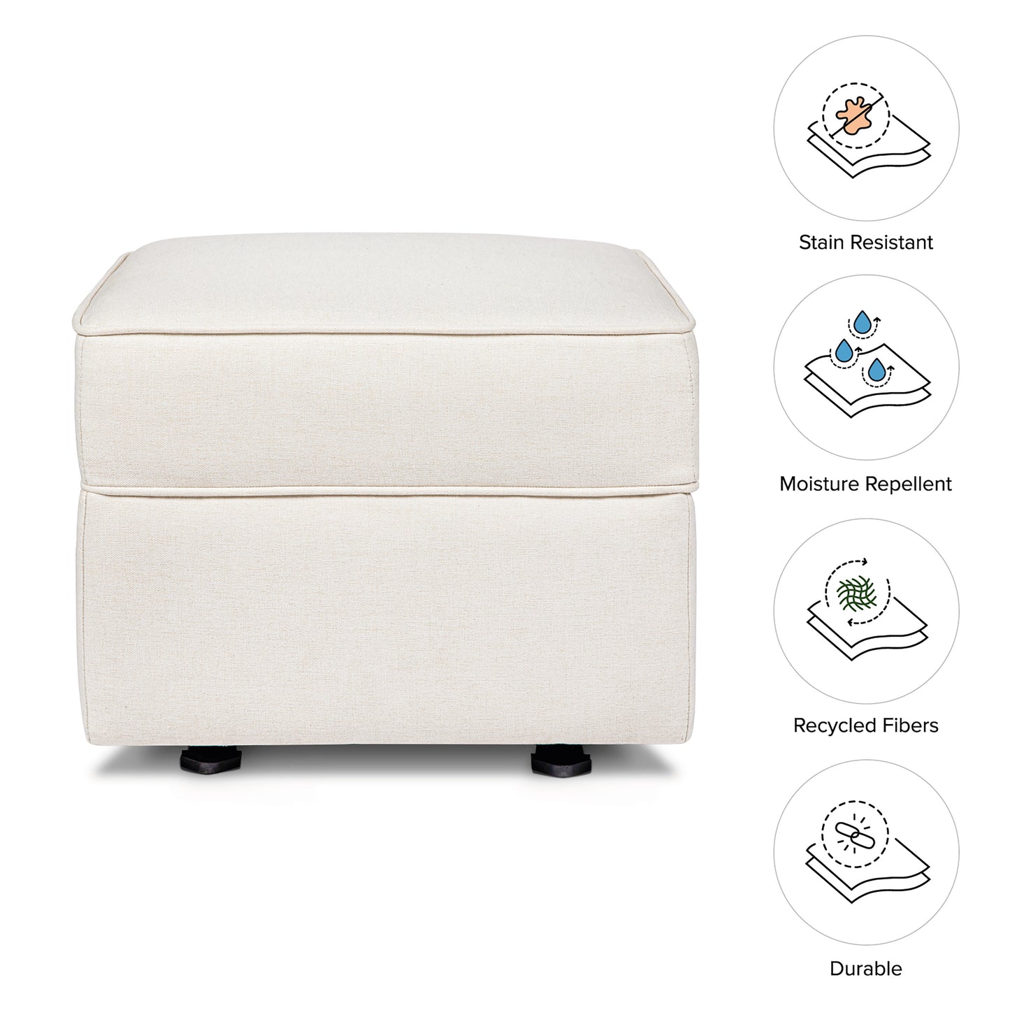 M17285PCMEW,Namesake,Willa/Alden Gliding Ottoman in Performance Cream Eco-Weave