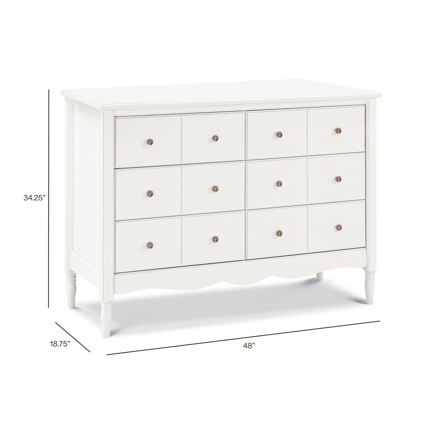M7116RW,Namesake,Liberty 6-Drawer Assembled Dresser in Warm White
