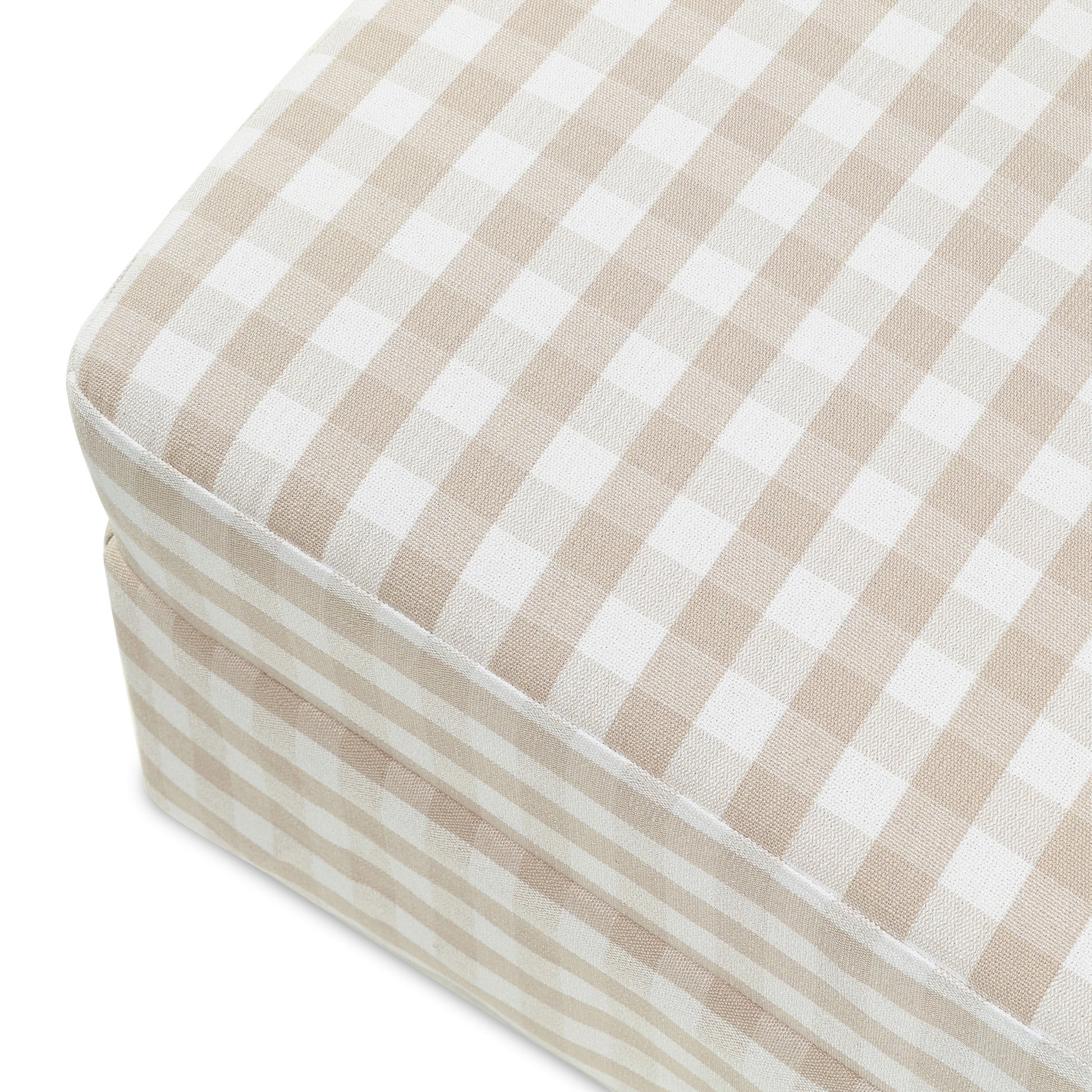 M21785TGH,Crawford Gliding Ottoman in Tan Gingham