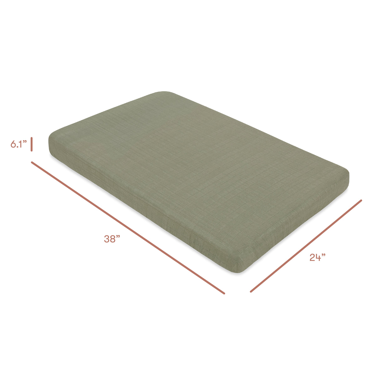 Mini Crib Sheet in GOTS Certified Organic Muslin Cotton - dimensions