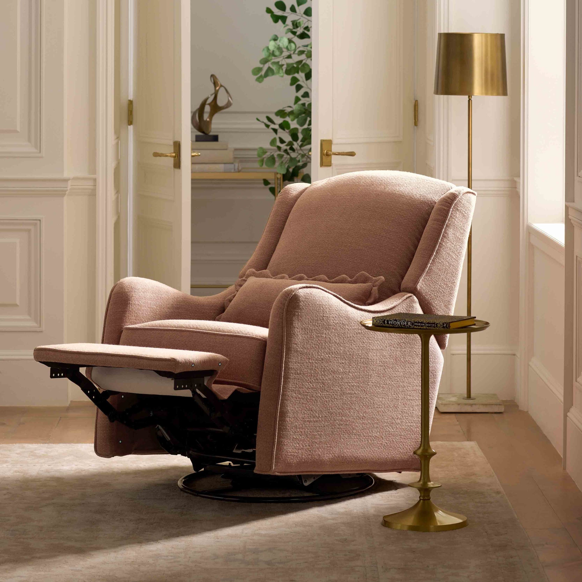 M27787PREB,Namesake,Devon Recliner and Swivel Glider in Performance Dusty Rose Eco-Basketweave